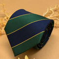 Royal Blue and Emerald Green Stripe Silk Necktie