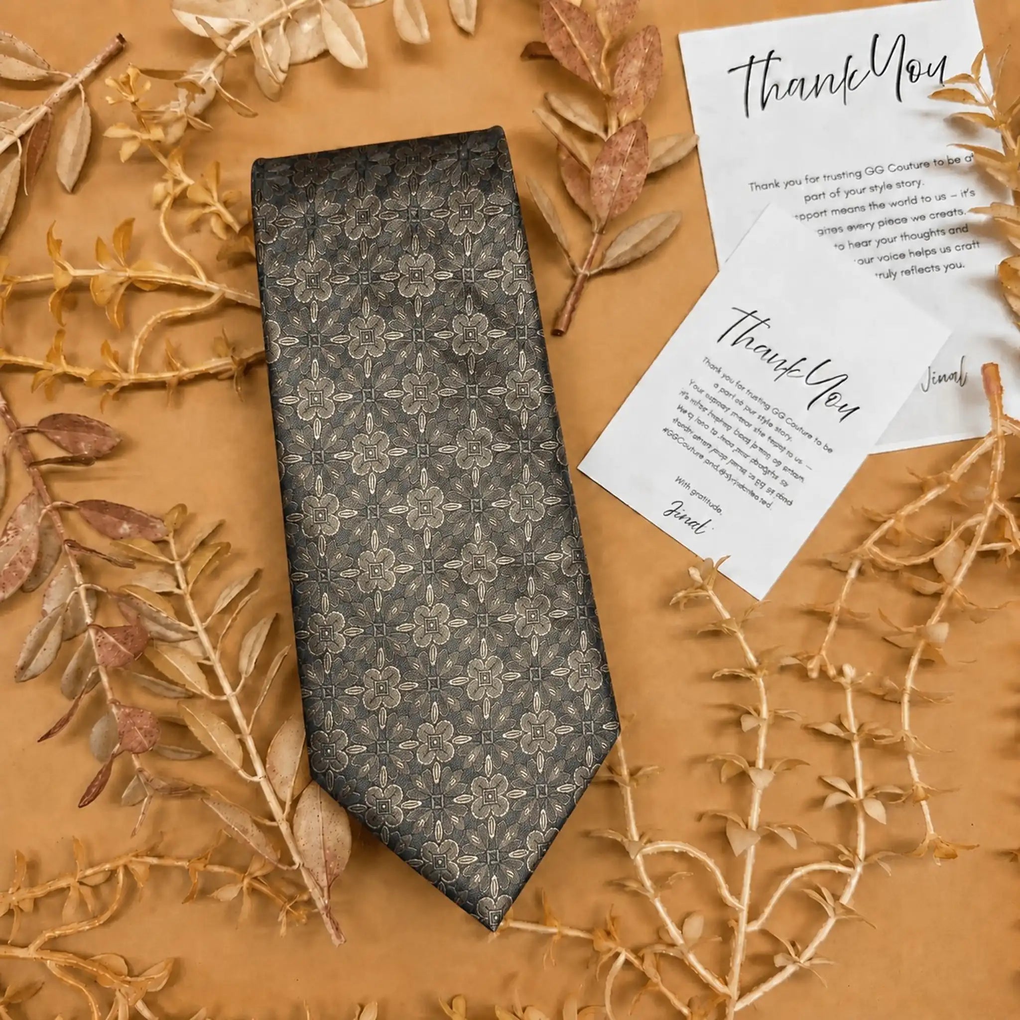 Espresso Blossom Silk Necktie