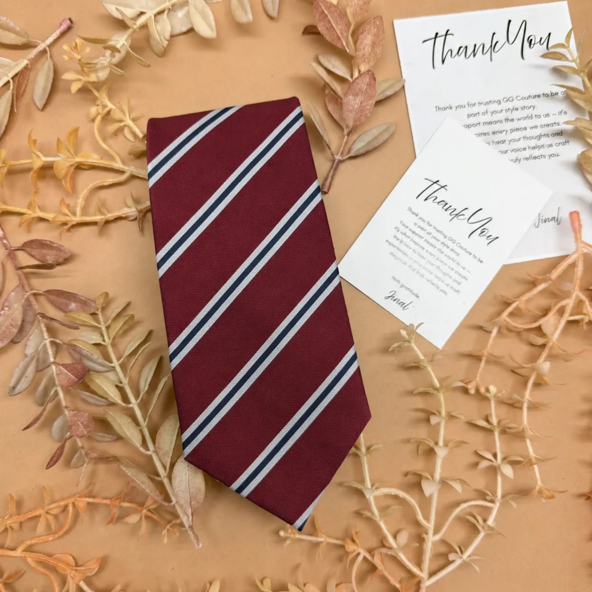 Burgundy Regimental Stripe Tie