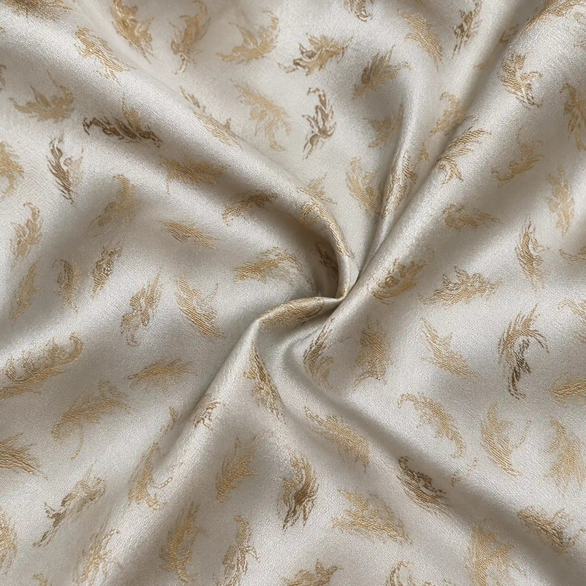 Champagne Floral Silk Pocket Square
