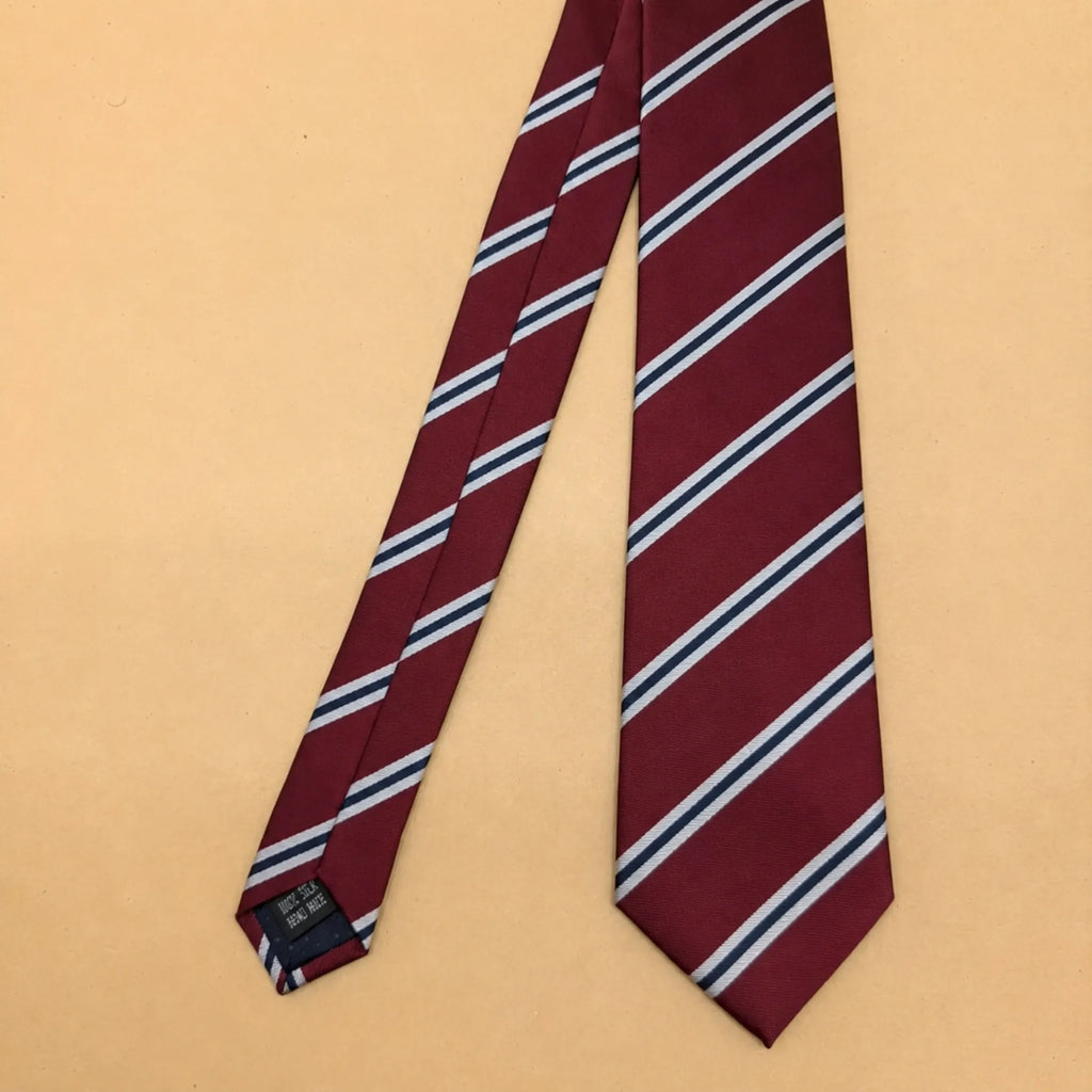 Burgundy Regimental Stripe Tie