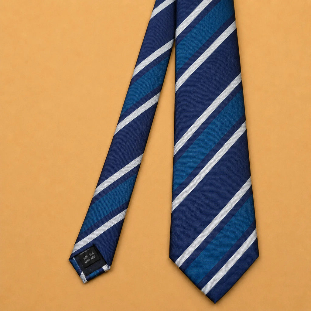 Royal Blue Stripe Silk Necktie