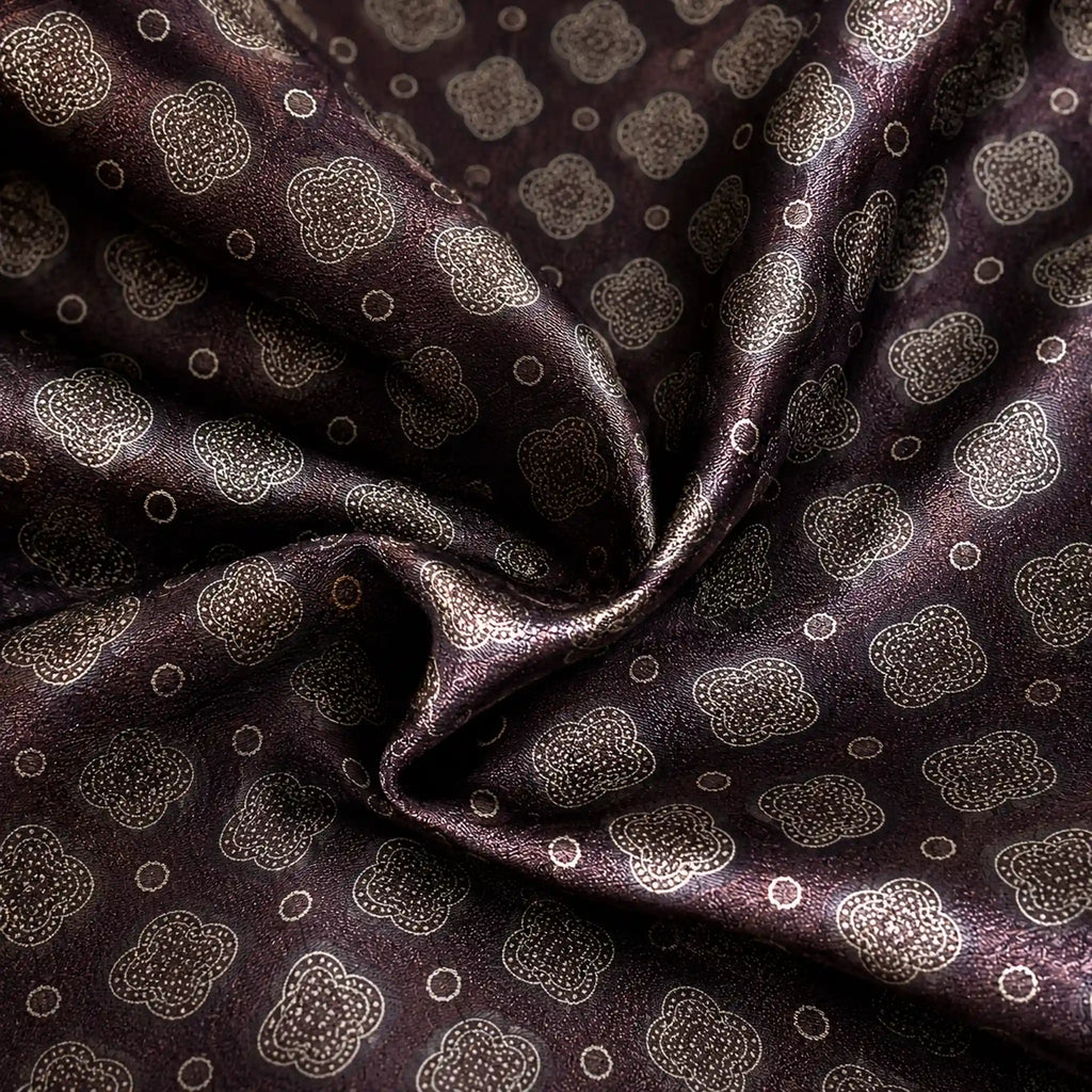 Mocha Medallion Silk Pocket Square