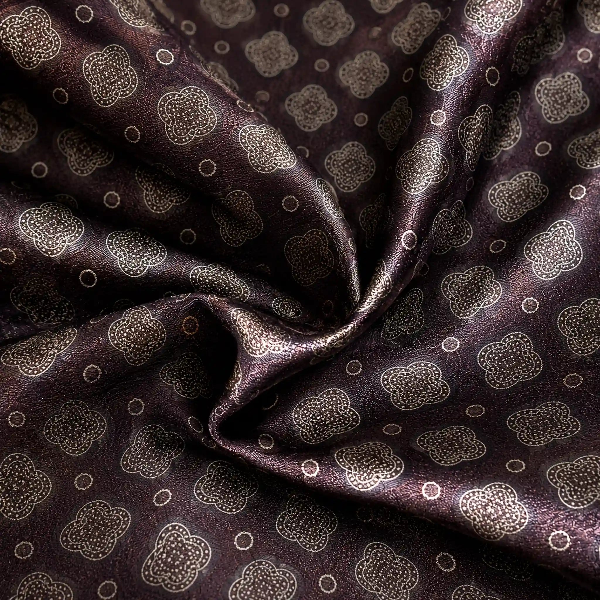 Mocha Medallion Silk Pocket Square