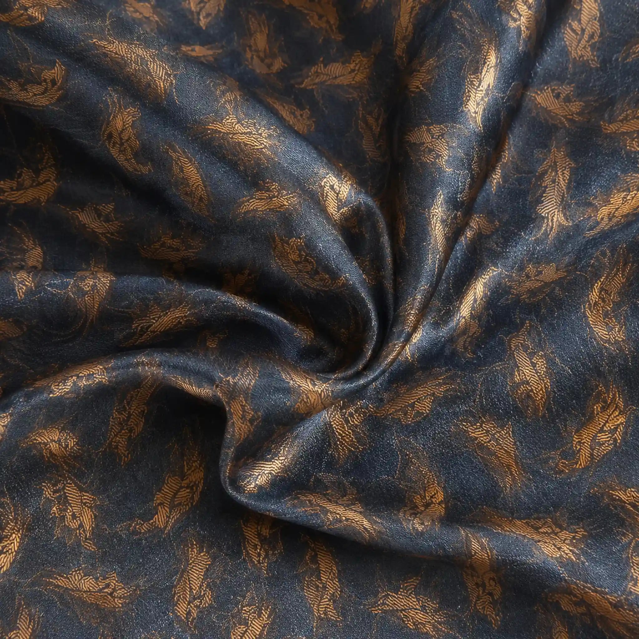 Midnight Copper Abstract Silk Pocket Square