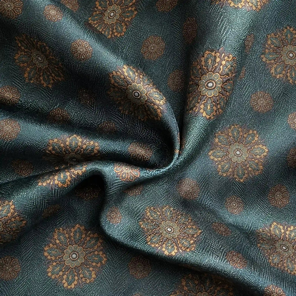 Sage Floral Silk Pocket Square