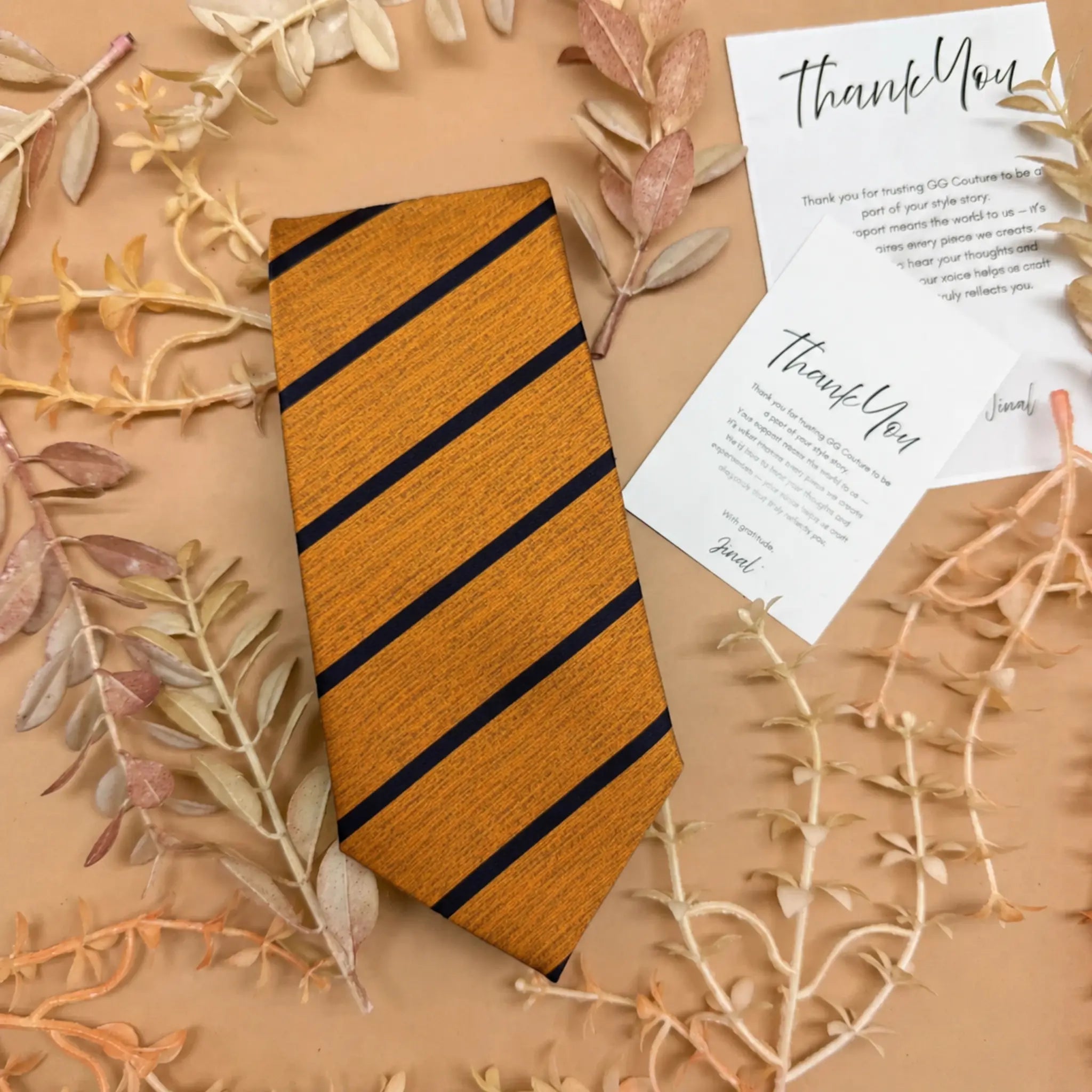 Golden Mustard Stripe Tie