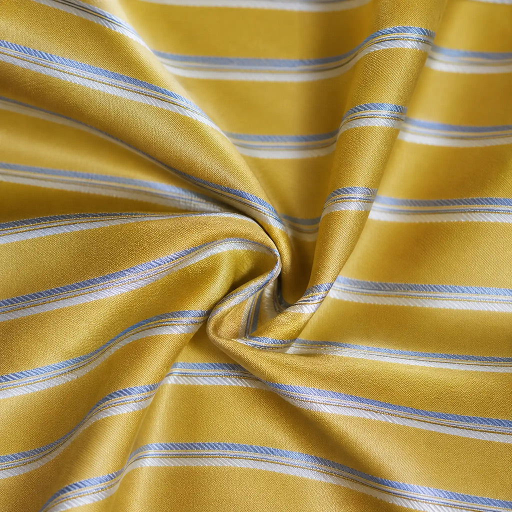 Golden Yellow Stripe Silk Pocket Square