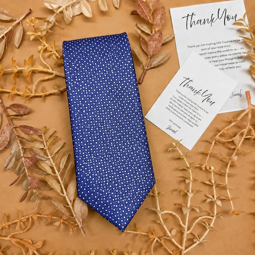 Blue Micro Dot Silk Necktie