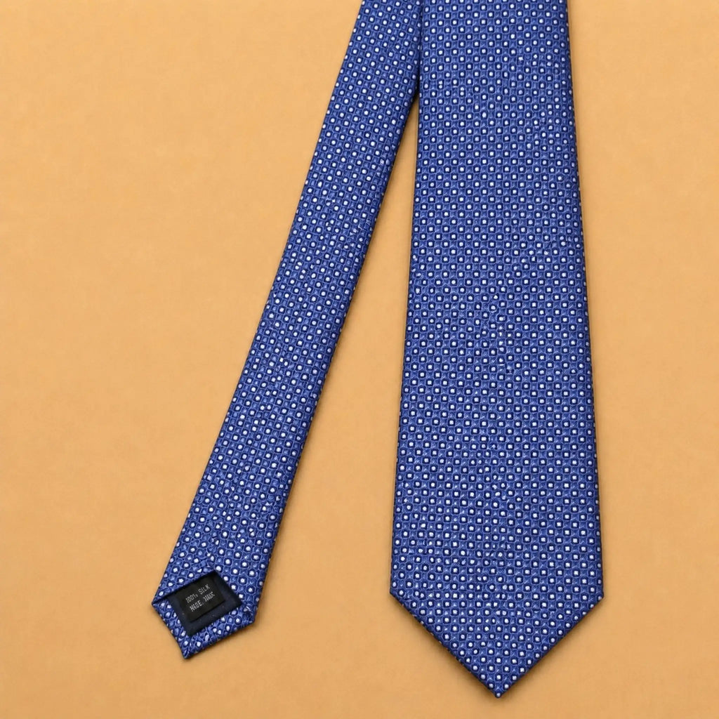 Blue Micro Dot Silk Necktie
