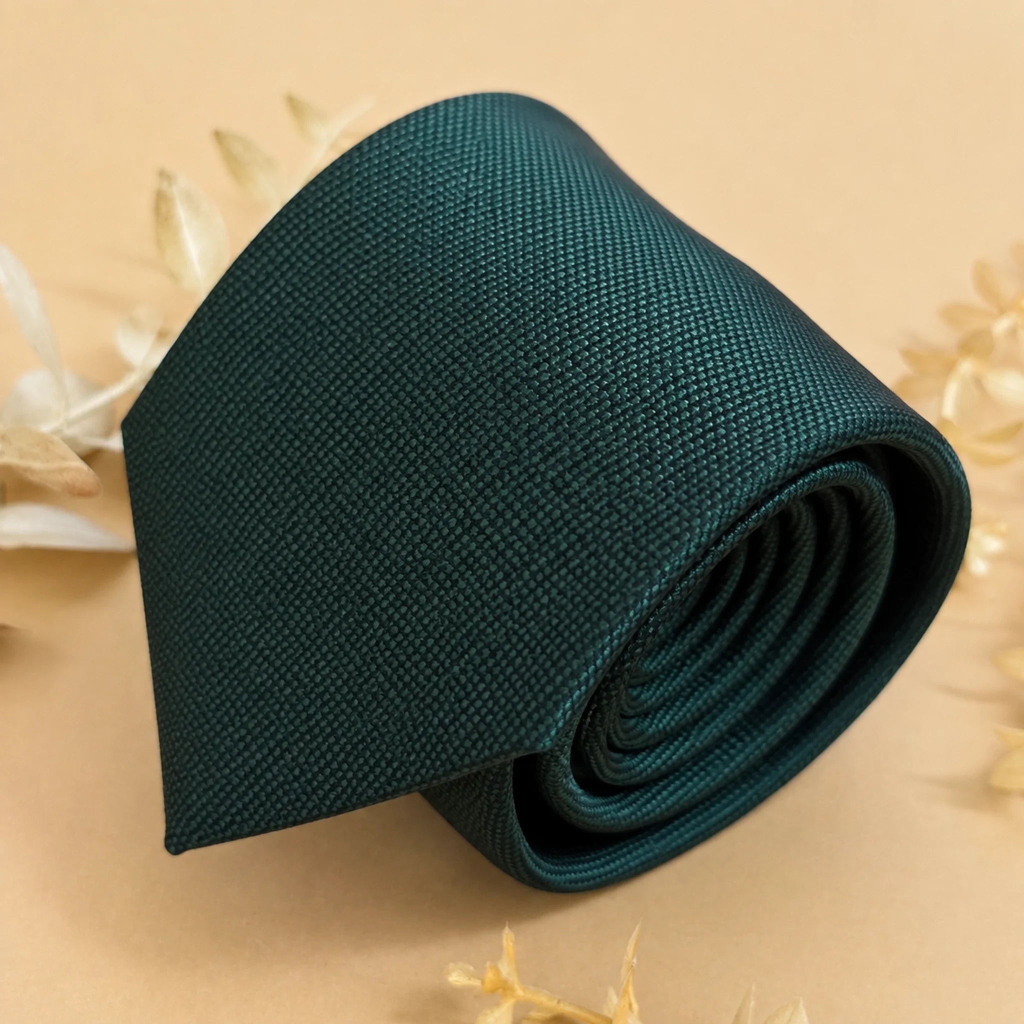 Forest Green Solid Silk Necktie