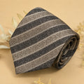 Charcoal Taupe Stripe Silk Necktie