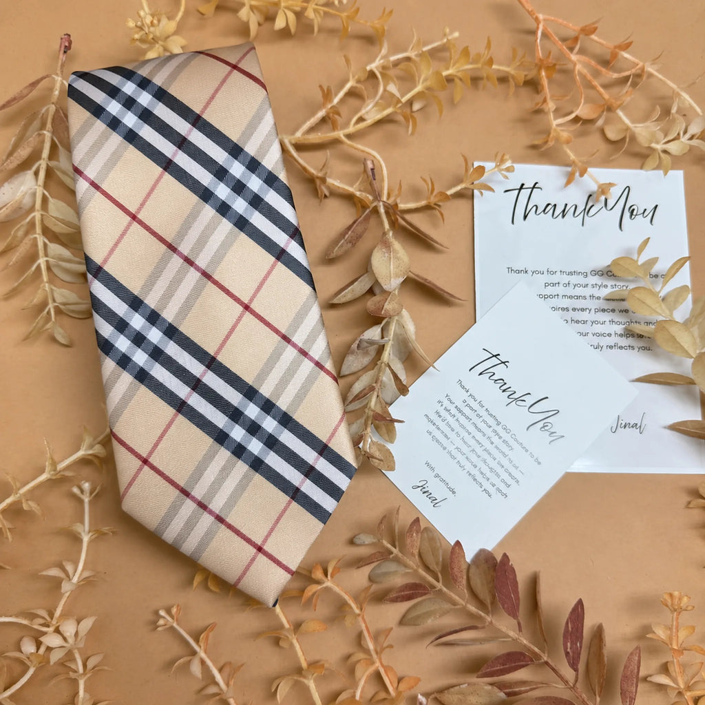 Camel Classic Check Silk Necktie