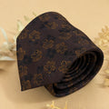 Espresso Gold Floral Silk Necktie