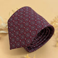 Burgundy Silver Medallion Silk Necktie
