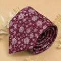 Burgundy Blush Floral Silk Necktie