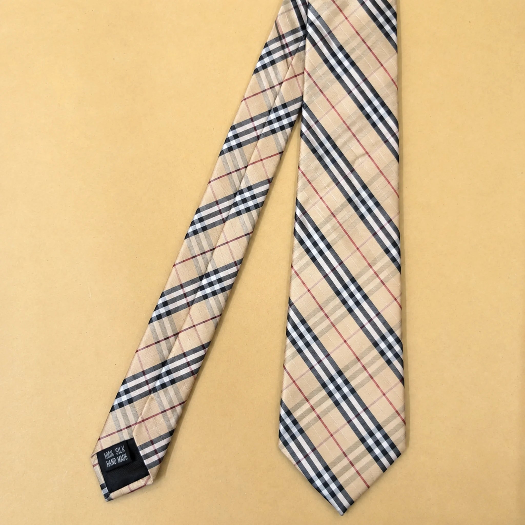 Camel Classic Check Silk Necktie