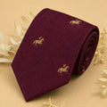 Wine Gold Equestrian Silk Necktie