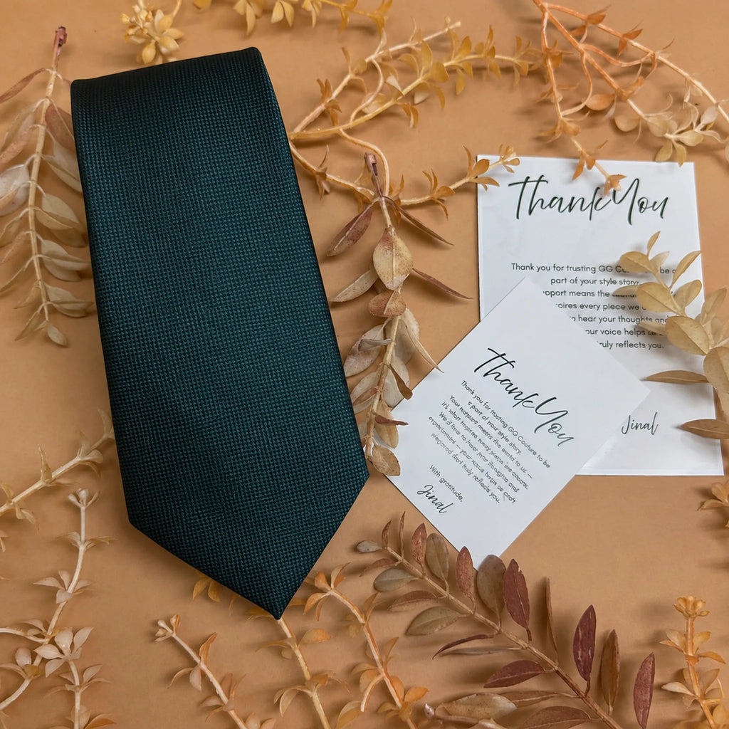 Forest Green Solid Silk Necktie