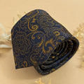 Navy Gold Paisley Silk Necktie