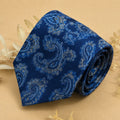Navy Sapphire Paisley Silk Necktie
