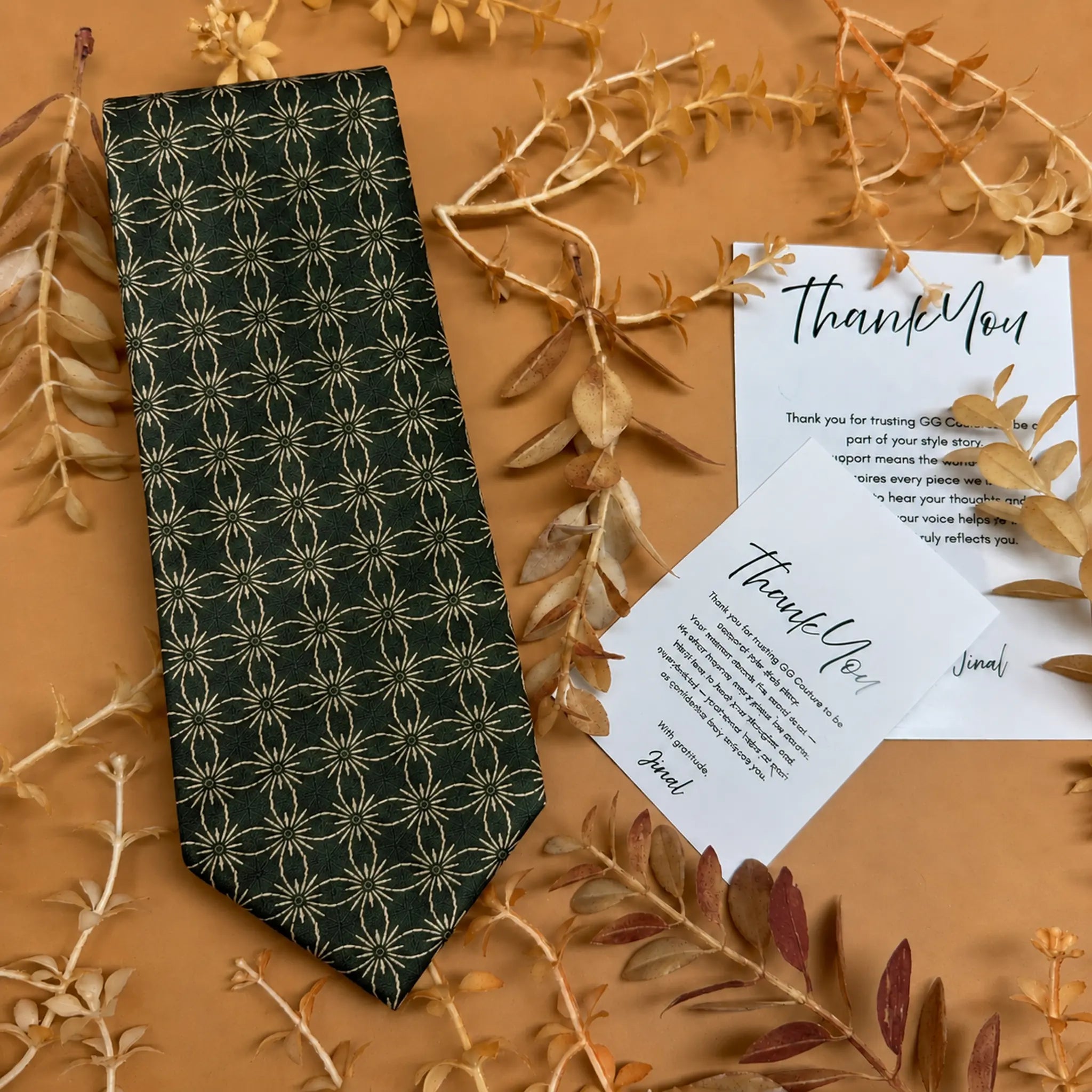 Forest Green Starburst Silk Necktie