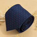 Navy Scarlet Micro Dot Silk Necktie