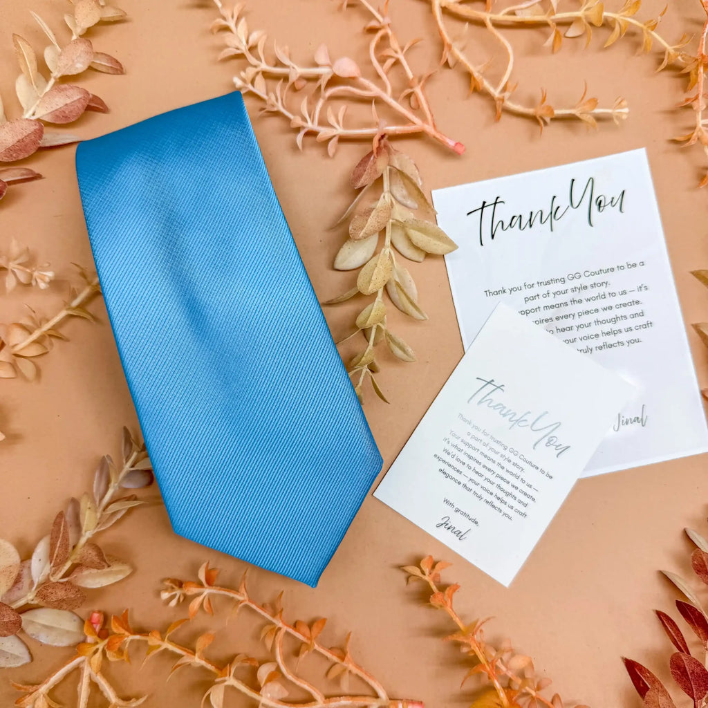 Blue Azure Breeze Solid Silk Necktie
