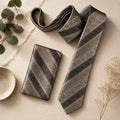 Champagne Heritage Stripe Silk Tie & Pocket Square Set
