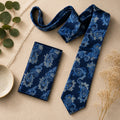 Royal Blue Paisley Silk Tie & Pocket Square Set