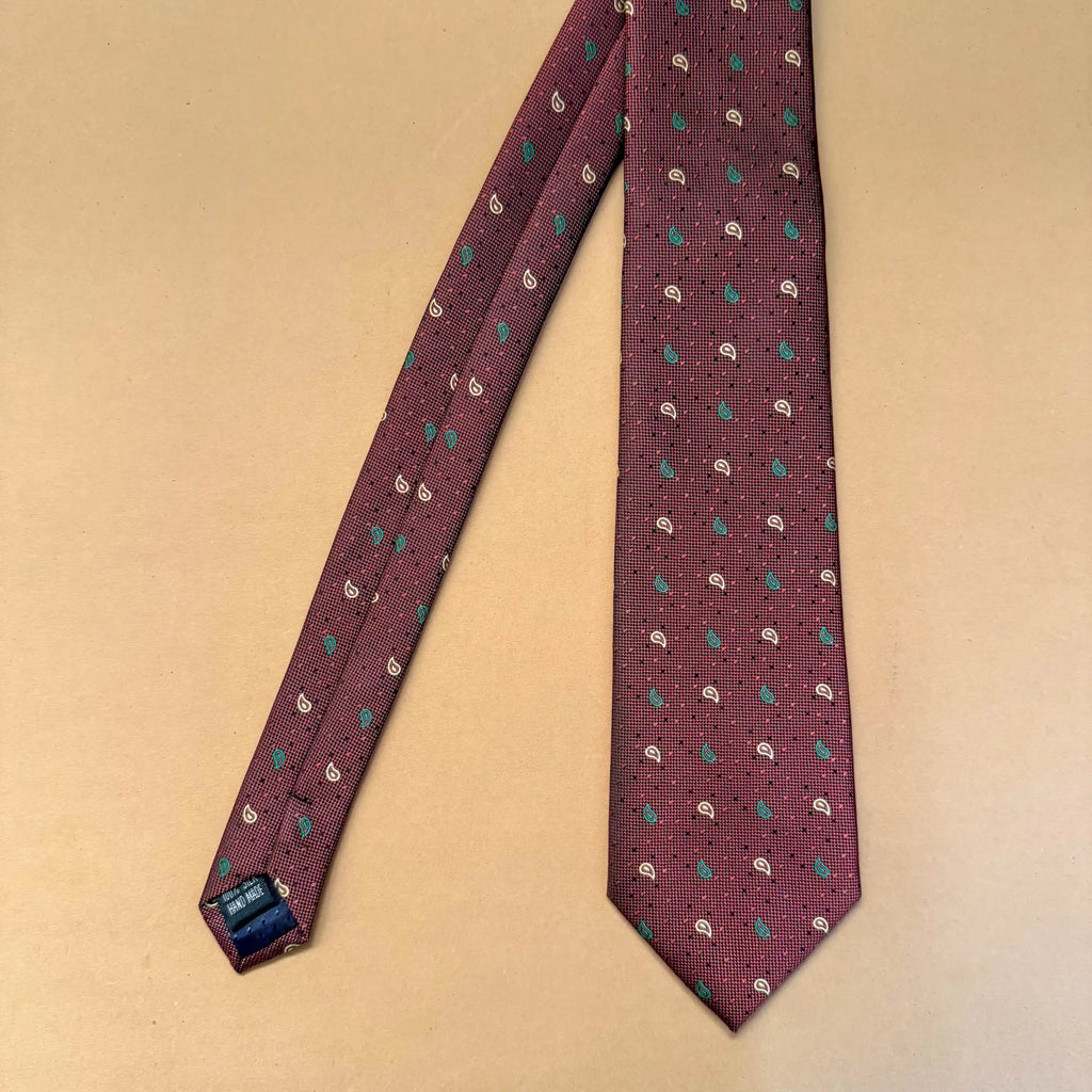 Brown Mini Paisley Silk Necktie