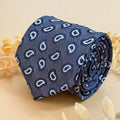 Grey with Blue Paisley Silk Necktie