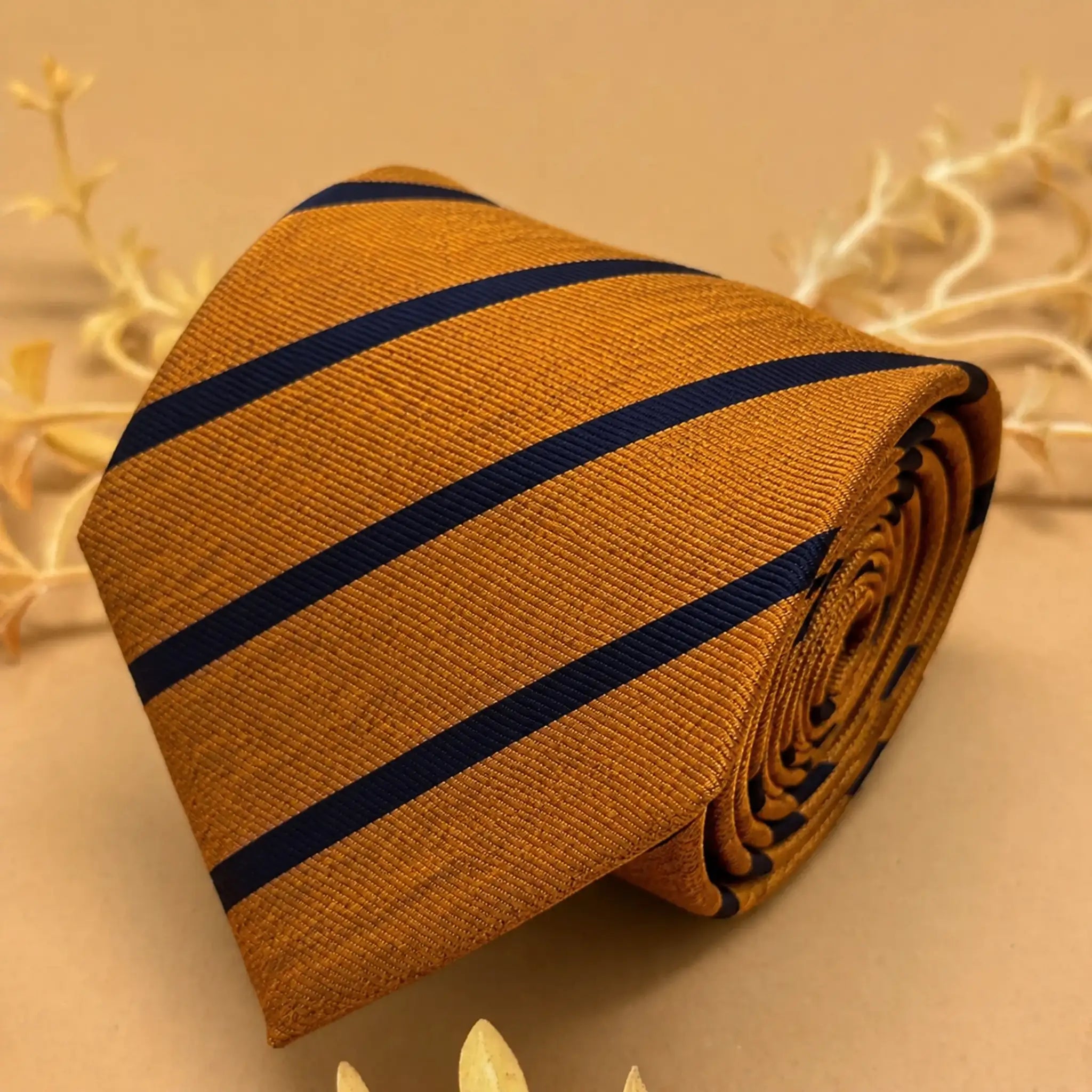 Golden Mustard Stripe Tie