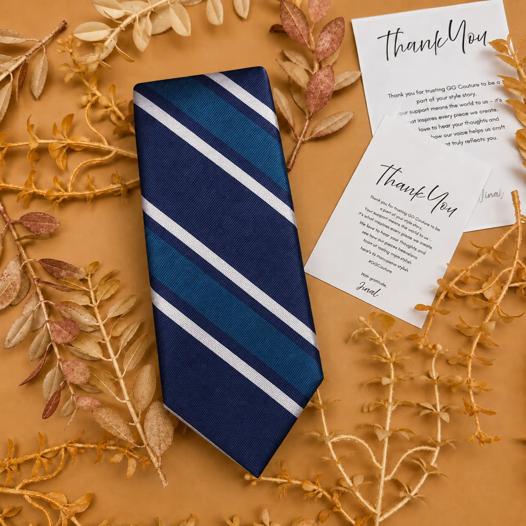 Royal Blue Stripe Silk Necktie