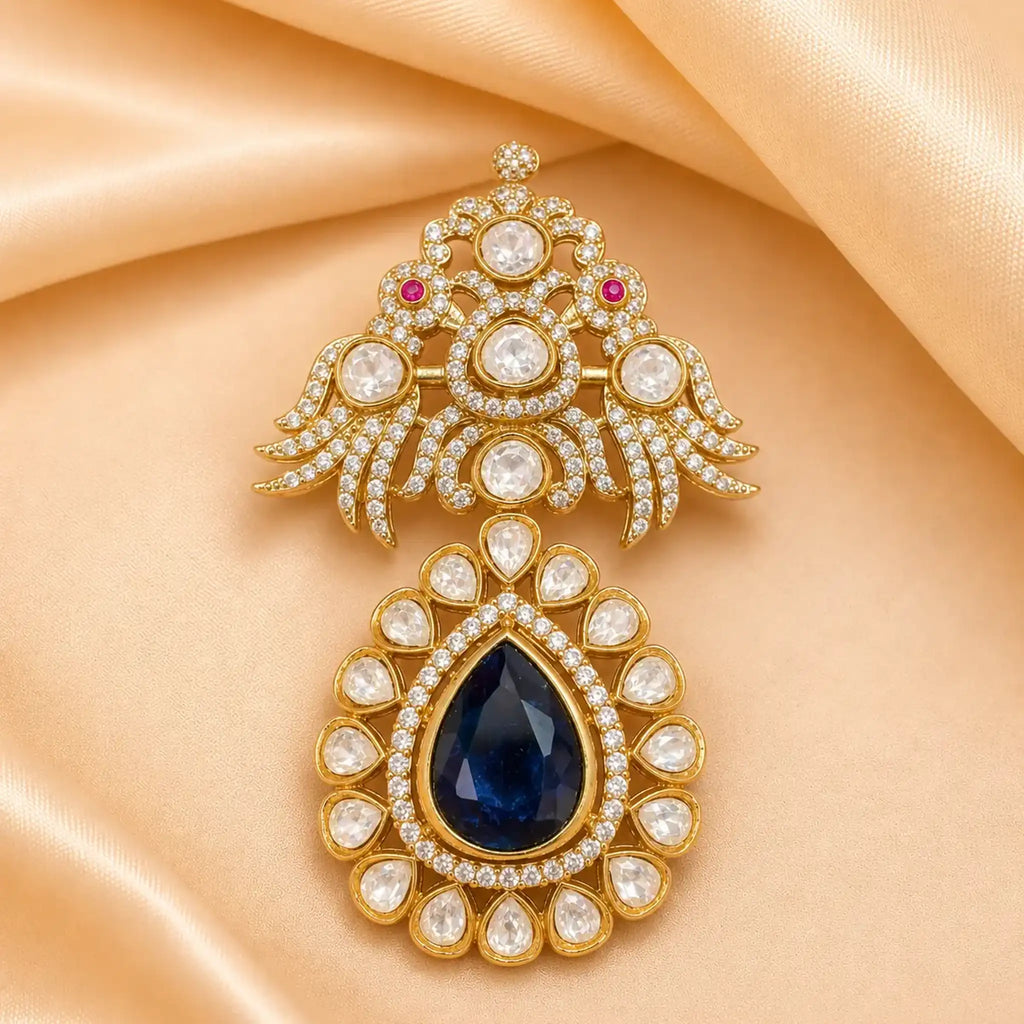 Neelam Teardrop Royale Brooch