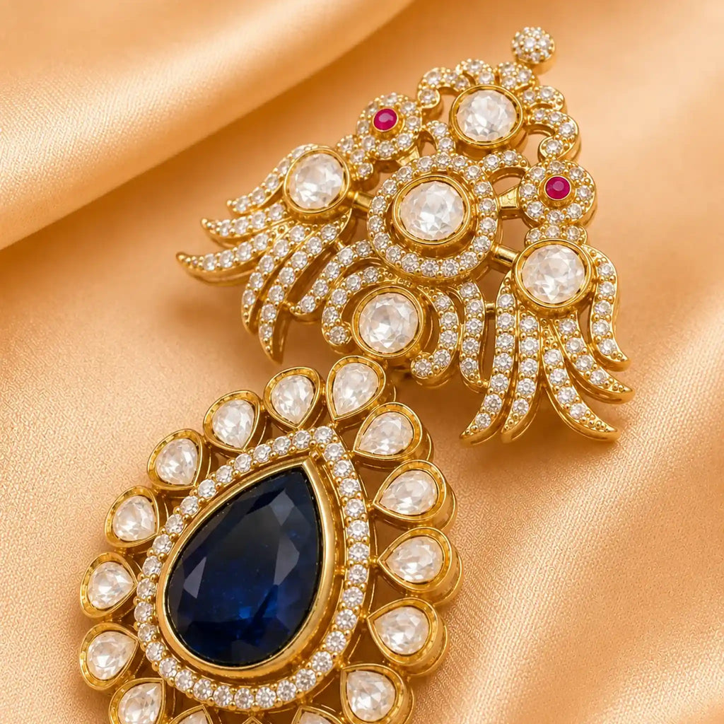 Neelam Teardrop Royale Brooch