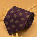 Plum Geometric Silk Necktie