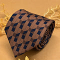 Dusty Rose and Navy Geometric Silk Necktie