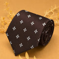 Mocha Brown Motif Silk Necktie