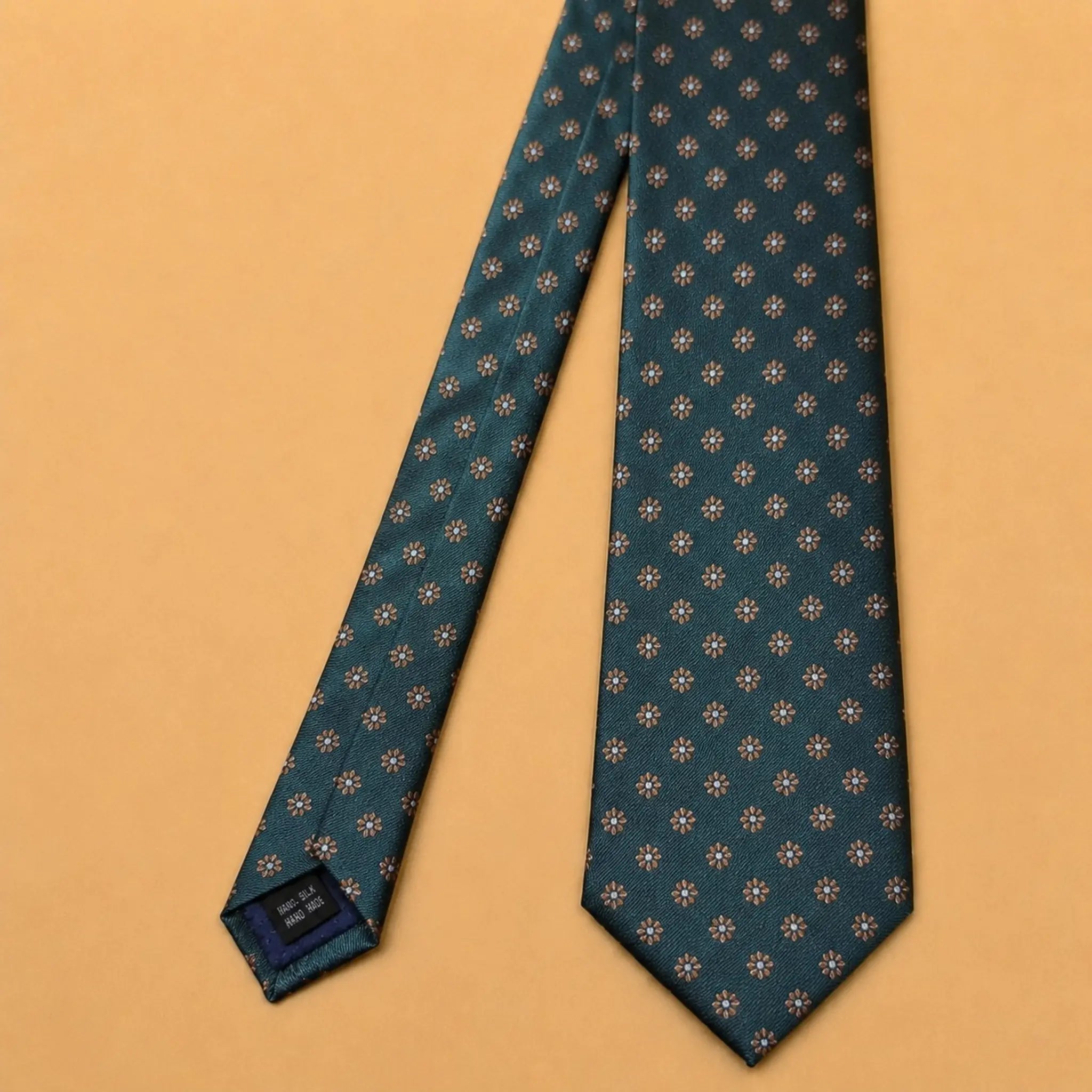 Emerald Gold Medallion Silk Necktie