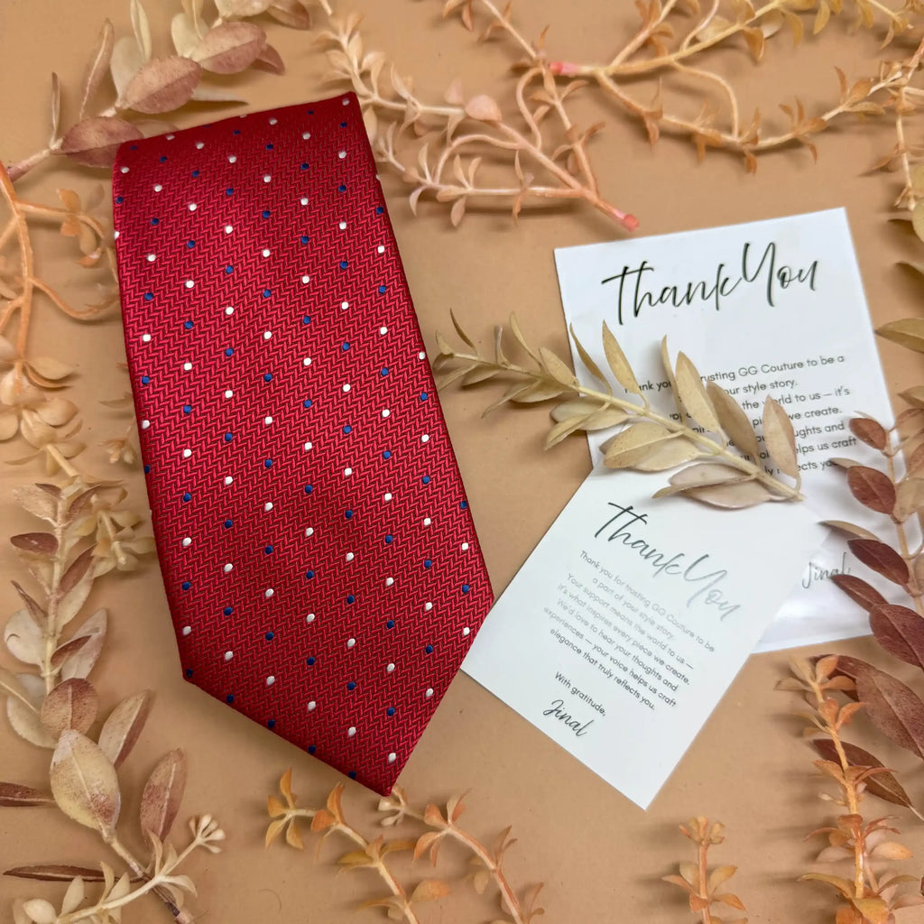 Scarlet Mini Dot Silk Necktie