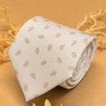 Ivory and Gold Motif Silk Necktie