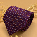 Royal Purple Floral Motif Silk Necktie