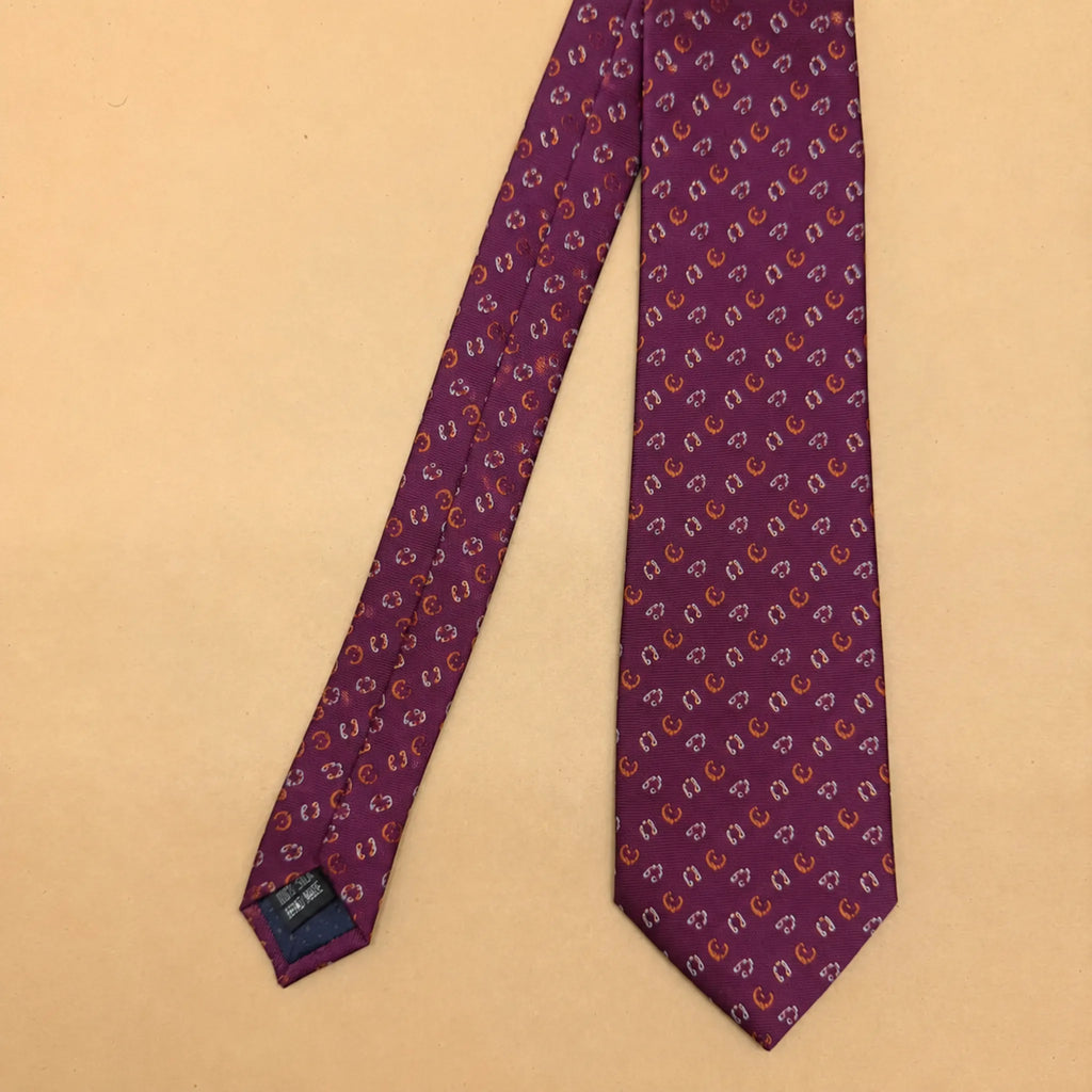 Royal Purple Floral Motif Silk Necktie