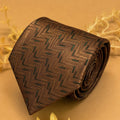 Copper Orange Herringbone Geometric Tie