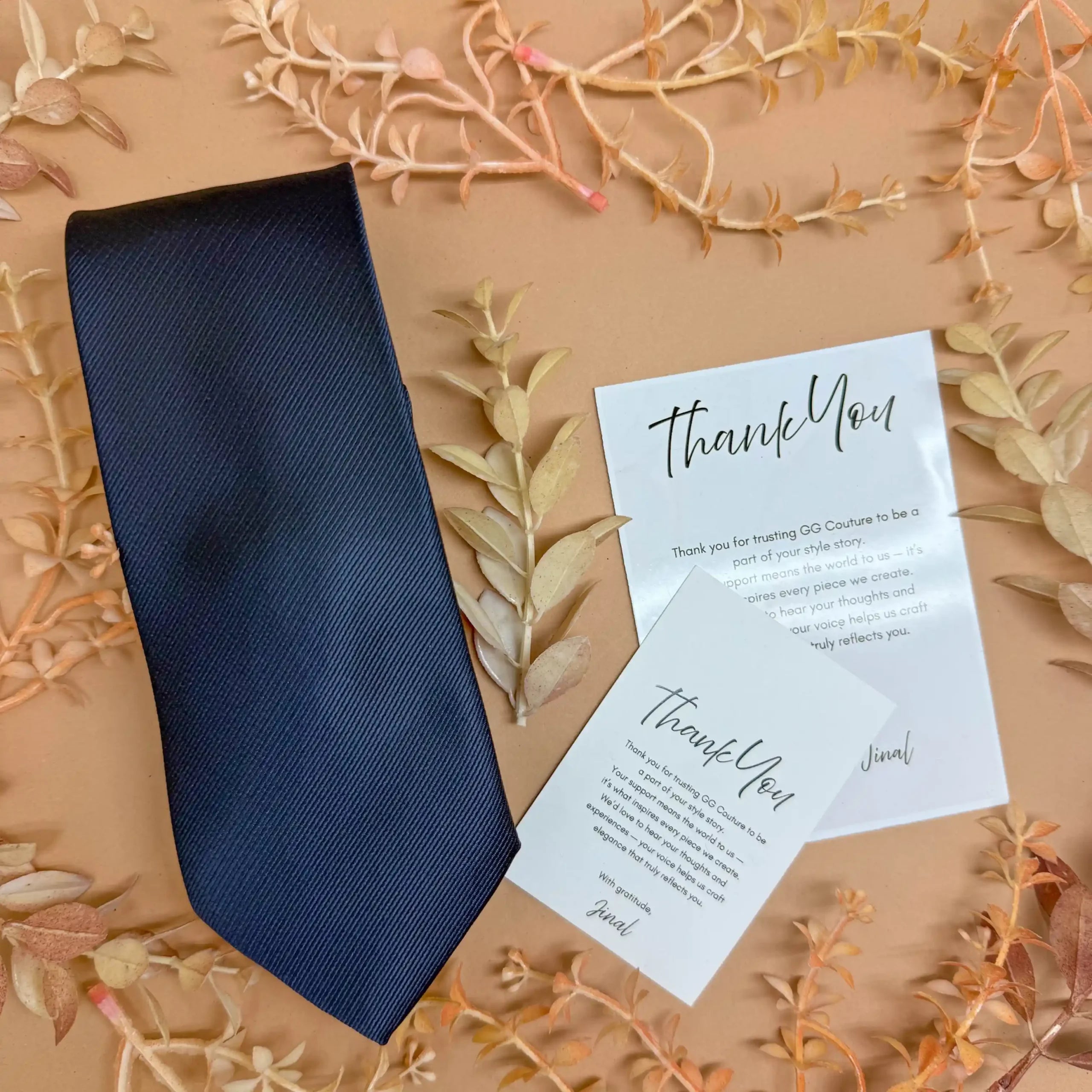 Midnight Crest Navy Blue Solid Silk Necktie