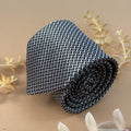 Grey Micro Houndstooth Silk Necktie
