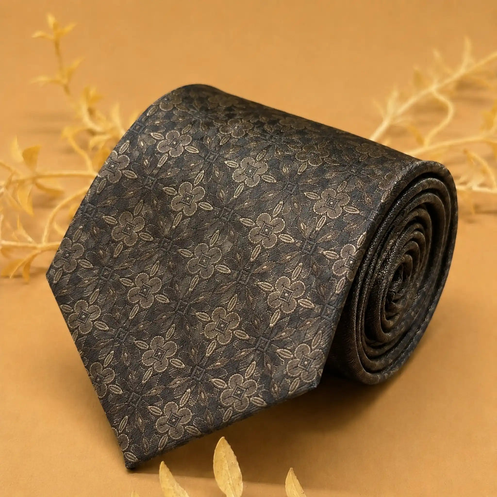 Espresso Blossom Silk Necktie