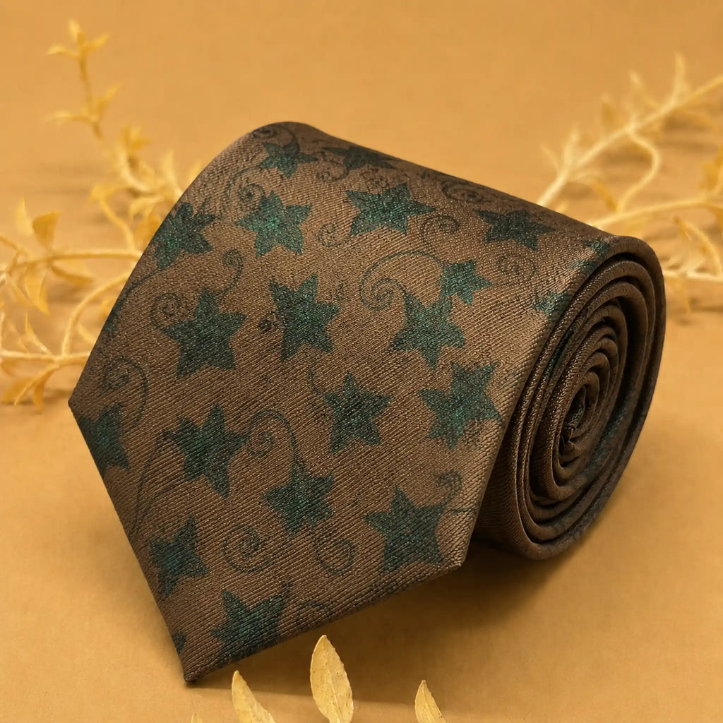Terracotta Botanical Silk Necktie