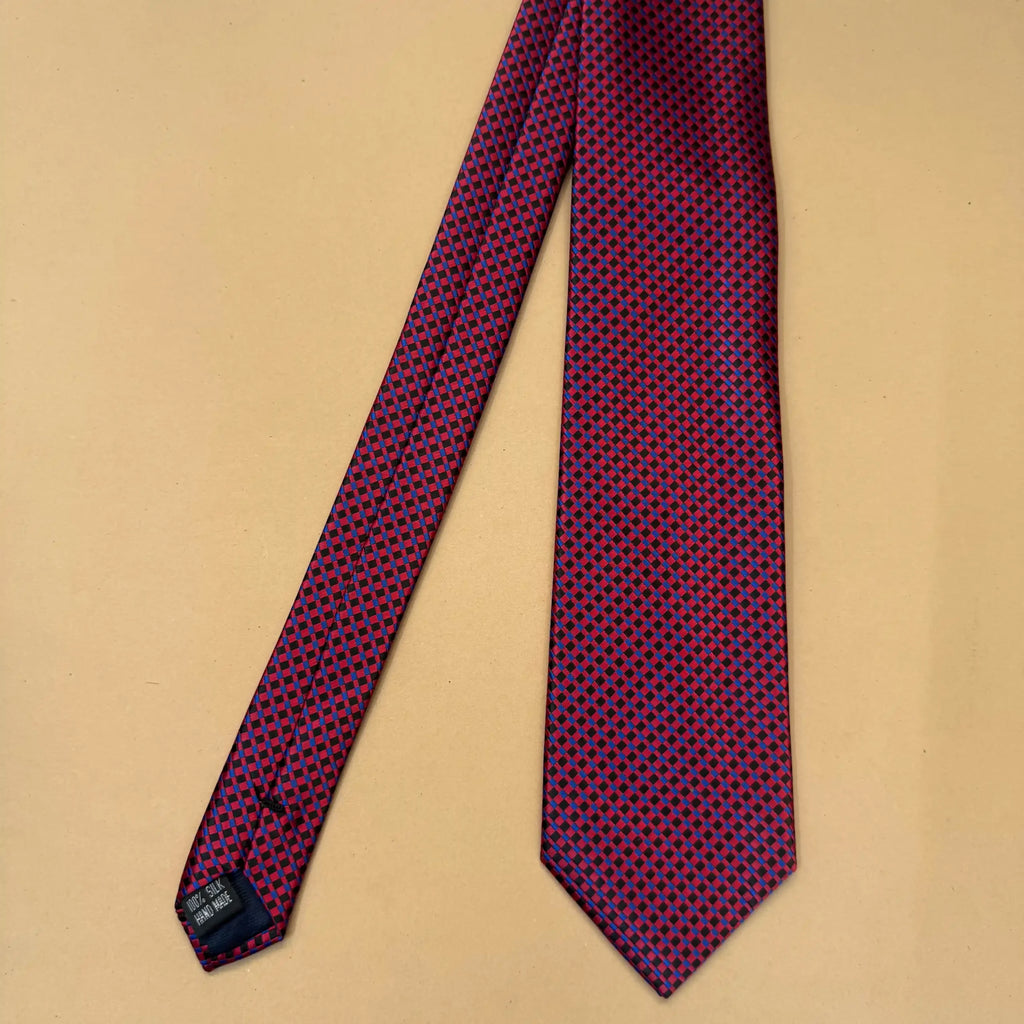 Plum Diamond Weave Silk Necktie
